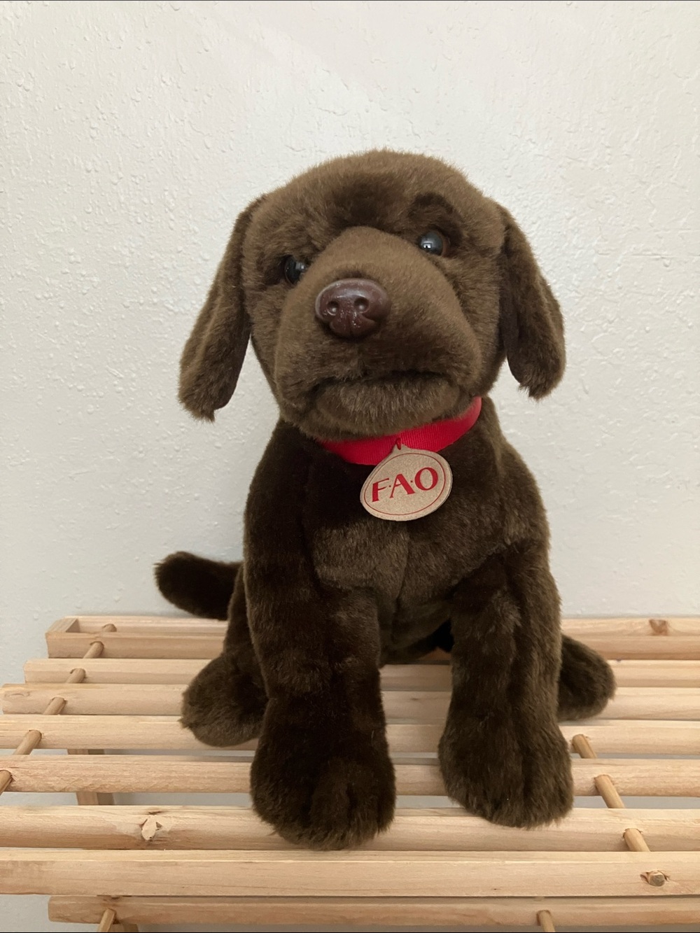 FAO Schwarz Chocolate Labrador Plush Puppy Dog Brown Stuffed Animal